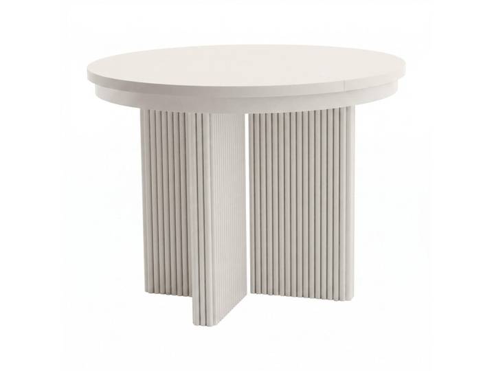 Beautysofa Esstisch Prestige runder Design-Tisch, ausziehbar Ø 120–200 cm, Kaschmir+Kaschmir-Beine, Kaschmir, Kaschmir, Metall, Rund,Rund, 120x77x120 cm, Esszimmer, Esstische