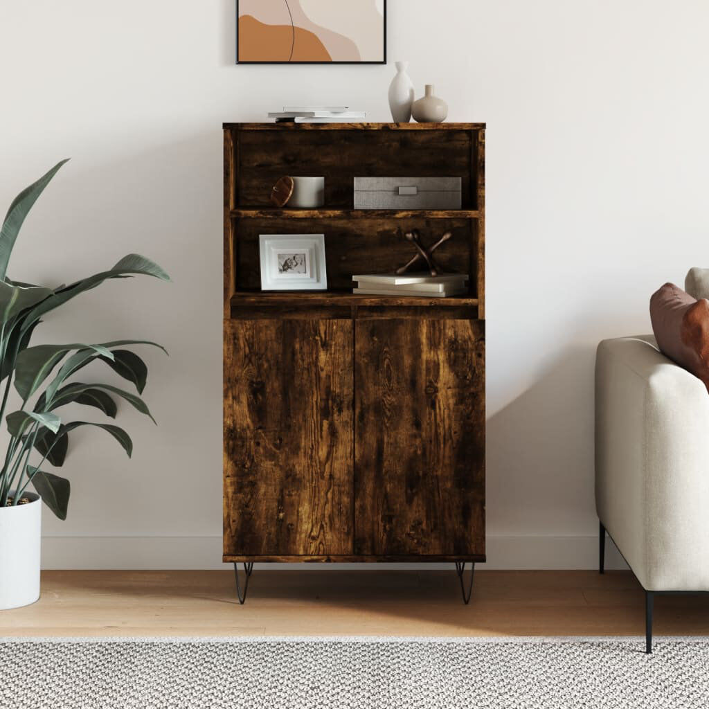 George Oliver Birney 60cm Sideboard Smoked Oak 110cm H X 60cm W X 36cm D