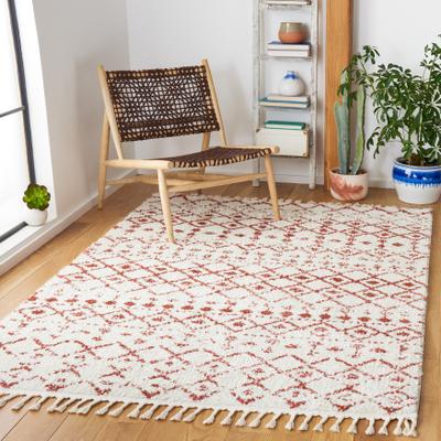 SAFAVIEH Berber Fringe Shag Leatha Trellis Rug