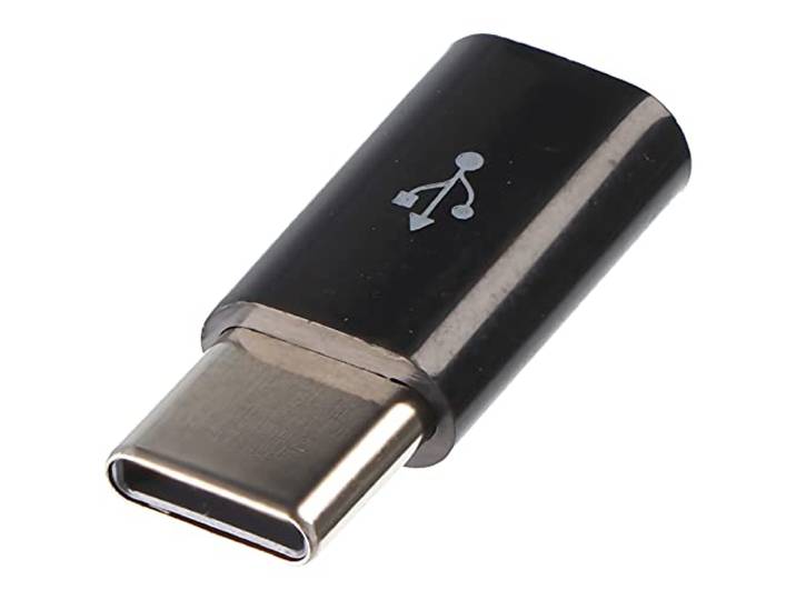 AccuCell Adapter Micro-USB 2.0 female naar USB Type C USB-C stekker zwart