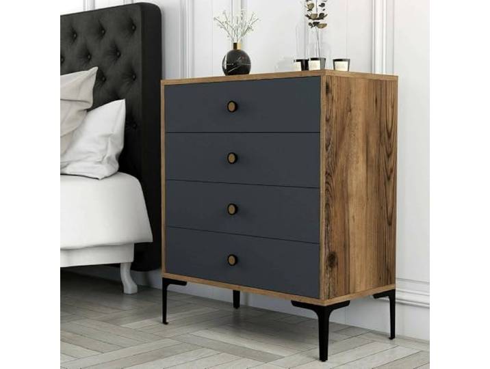 Dmora Kommode Aether 76x40x90,7h cm Braun 5 Schubladen