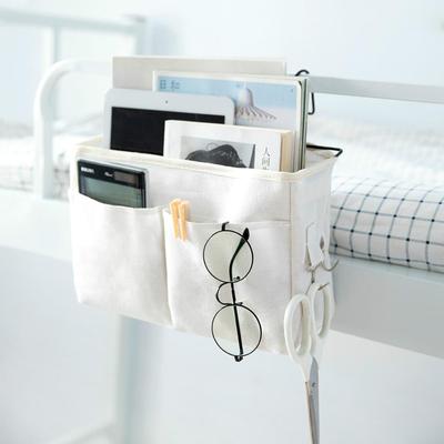 United Bedside Hanging Storage Bag For Dorm Beds, Phones And Small Essentials white