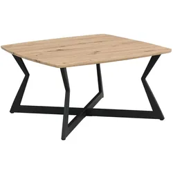 COUCHTISCH PRAIANO, MDF, in Eichenoptik, Eiche-Schwarz, 75 x 75 x 40 cm