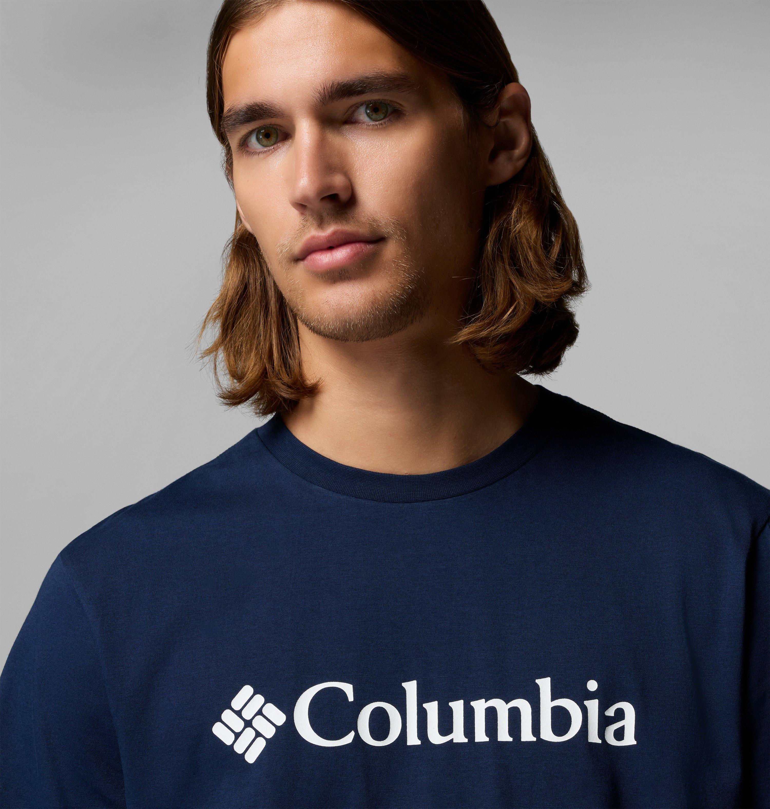T-Shirt COLUMBIA "CSC Basic Logo Tee", Herren, Gr. XXL (56), blau (collegiate navy, gem columbia), Jersey, Obermaterial: 100% Baumwolle, normal, Rundhals, Shirts T-Shirt, Kurzarm, mit Rundhalsausschnitt, aus Baumwolle, sportliche Passform collegiate navy,