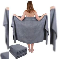 Betz 3er Badetuch Set DRESDEN 100cm x 180cm anthrazit