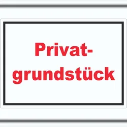 HB-Druck Privatgrundstück Aufkleber rot-weiß-schwarz A1 (594x841mm)