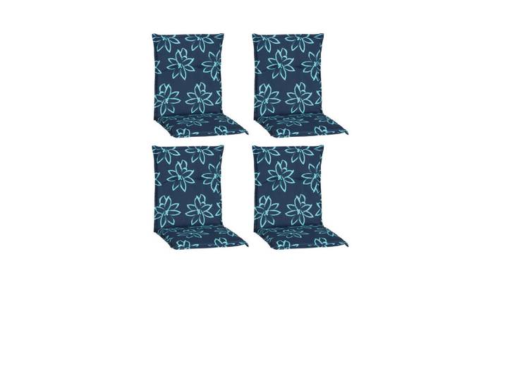 Gardenson Sesselauflage, Dunkelblau, Hellblau, Textil, 4-teilig, Blume, Füllung: Schaumstoff, Fleece, 50x6x100 cm, mittels Gurtband zu befestigen, mittels Bändern zu befestigen, wetterfest, für den Aussenbereich geeignet, formstabil, bügelfrei, Gartenmöbel, Gartenkissen & Auflagen, Sesselauflage