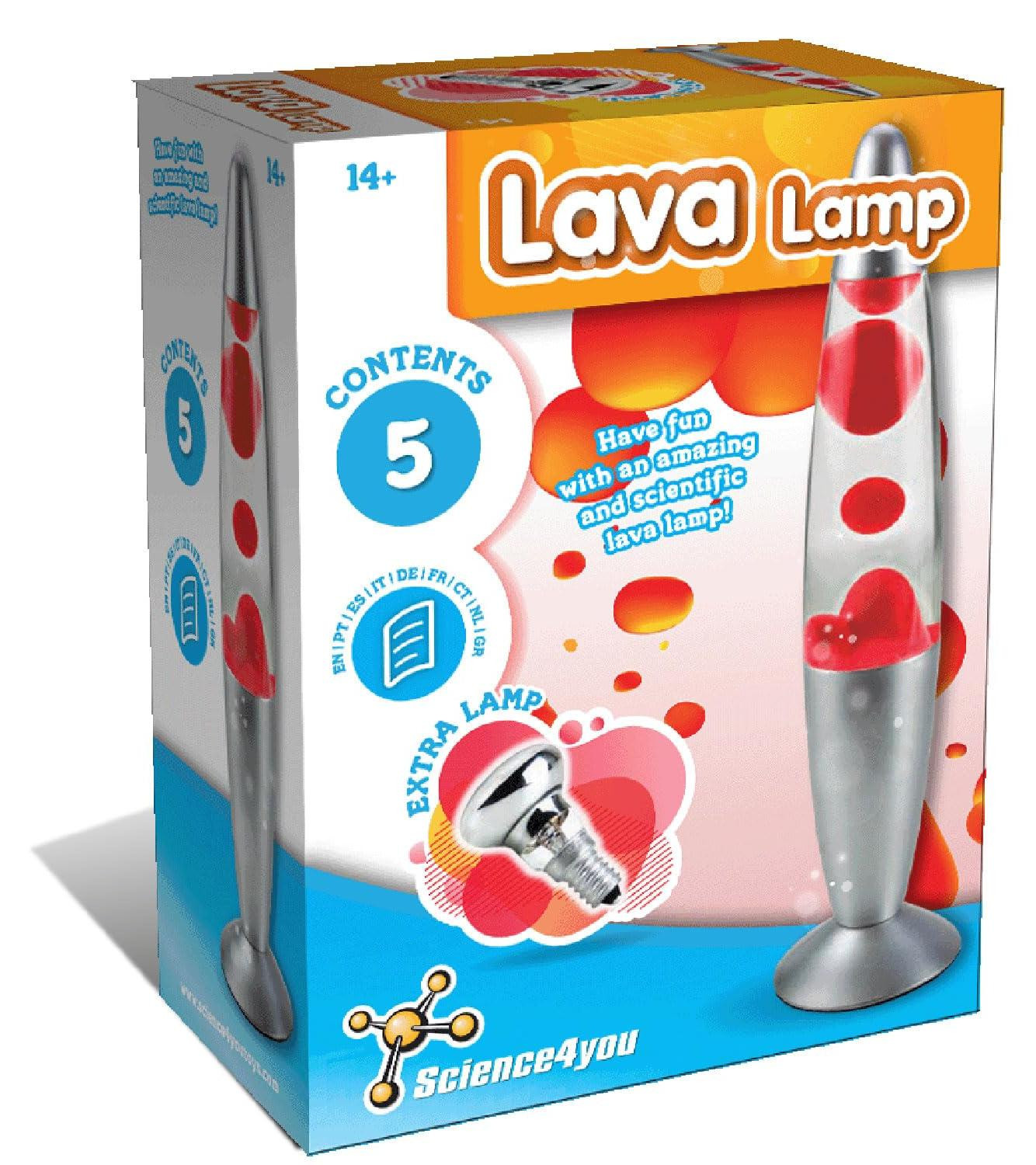 Science4you Lava Lamp voor kinderen - Bouw je eigen lava lamp met rood nachtlicht en extra gloeilamp