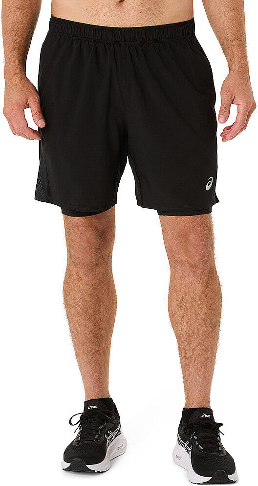 ASICS Herren Laufshorts Core 2in1 7in schwarz   M M