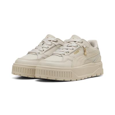 Sneaker PUMA "Karmen II Idol Charm Sneakers Mädchen", Mädchen, Gr. 33, Textil, beige (silber fog gold beige), Obermaterial: Textil, Synthetik, Kuhleder. Futter: Textil. Innensohle: Textil. Laufsohle: Gummi, Schuhe Sneaker
