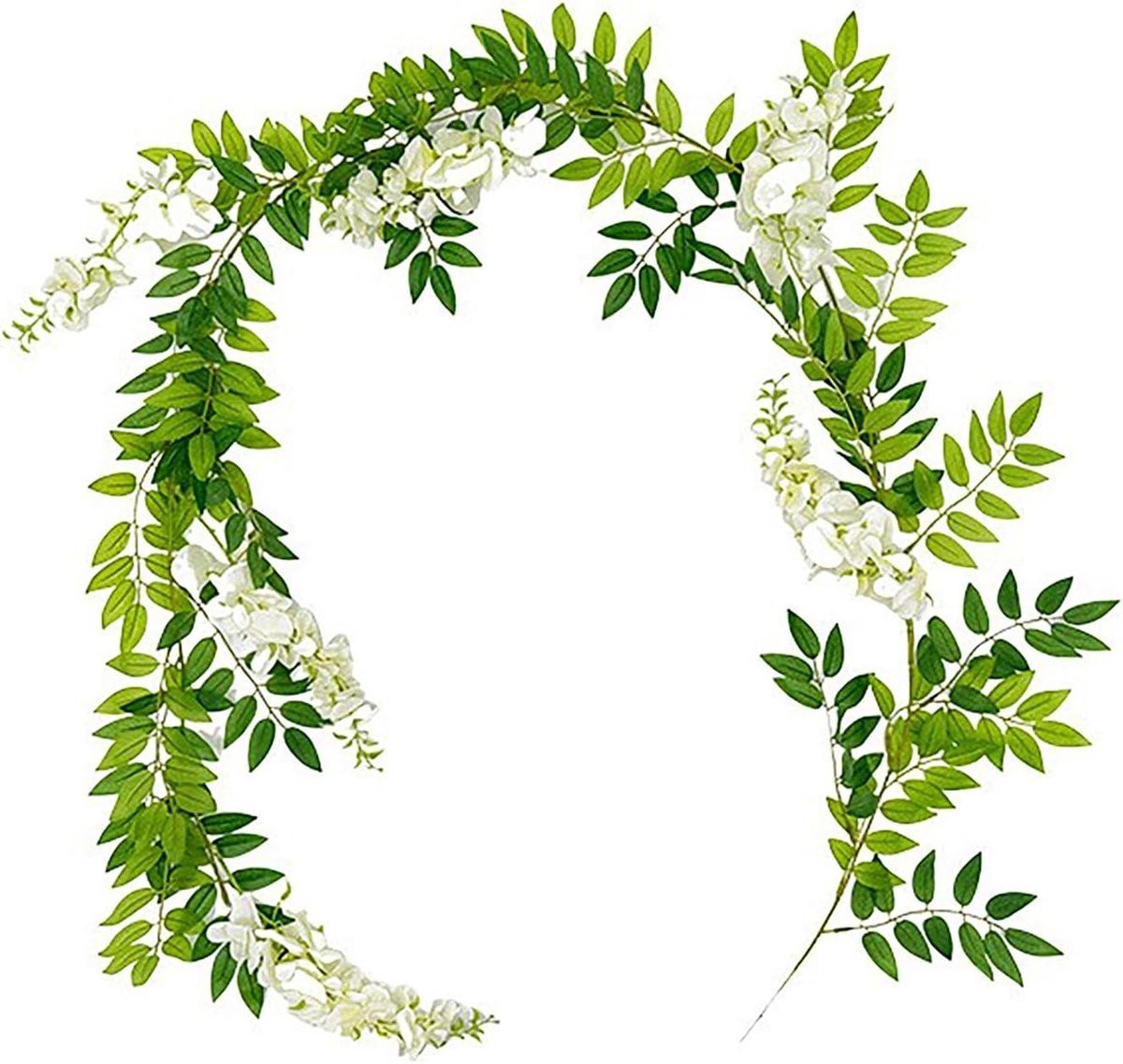 Witte zijden kunstbloemen slinger - Nep Wisteria decoratie voor bruiloften