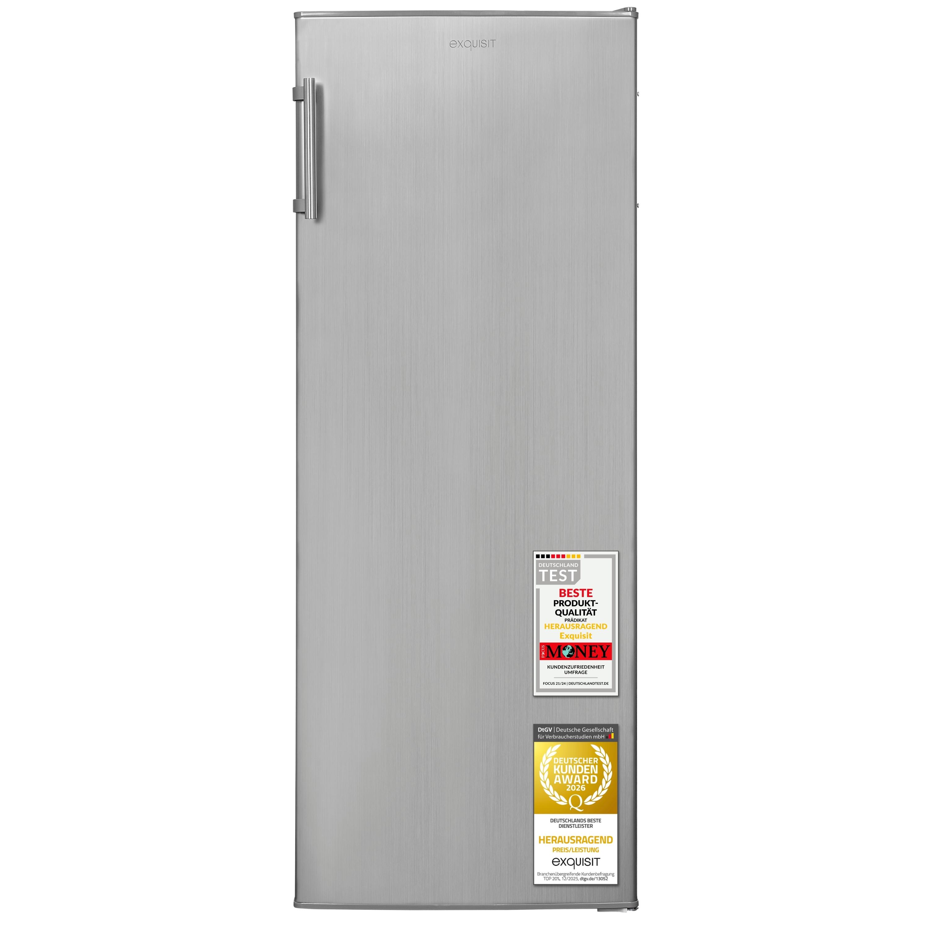 Exquisit Vollraum-Kühlschrank | Kühlraum mit Glasablagen, Gemüseschublade und Türfächern | manuelle Temperaturregelung | Modell KS5320-V-H-040E