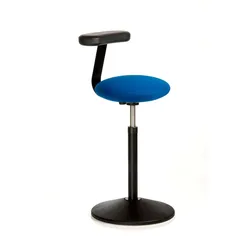 Rovo Stehhocker Solo mit Monopad Lederoptik Blau