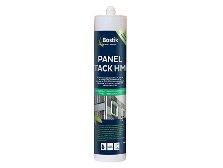 Bostik PANELTACK HM, hoogmodulelijm voor het verborgen verlijmen van platen op speciaal vezelcement en porselein, zwart, patroon 290 ml