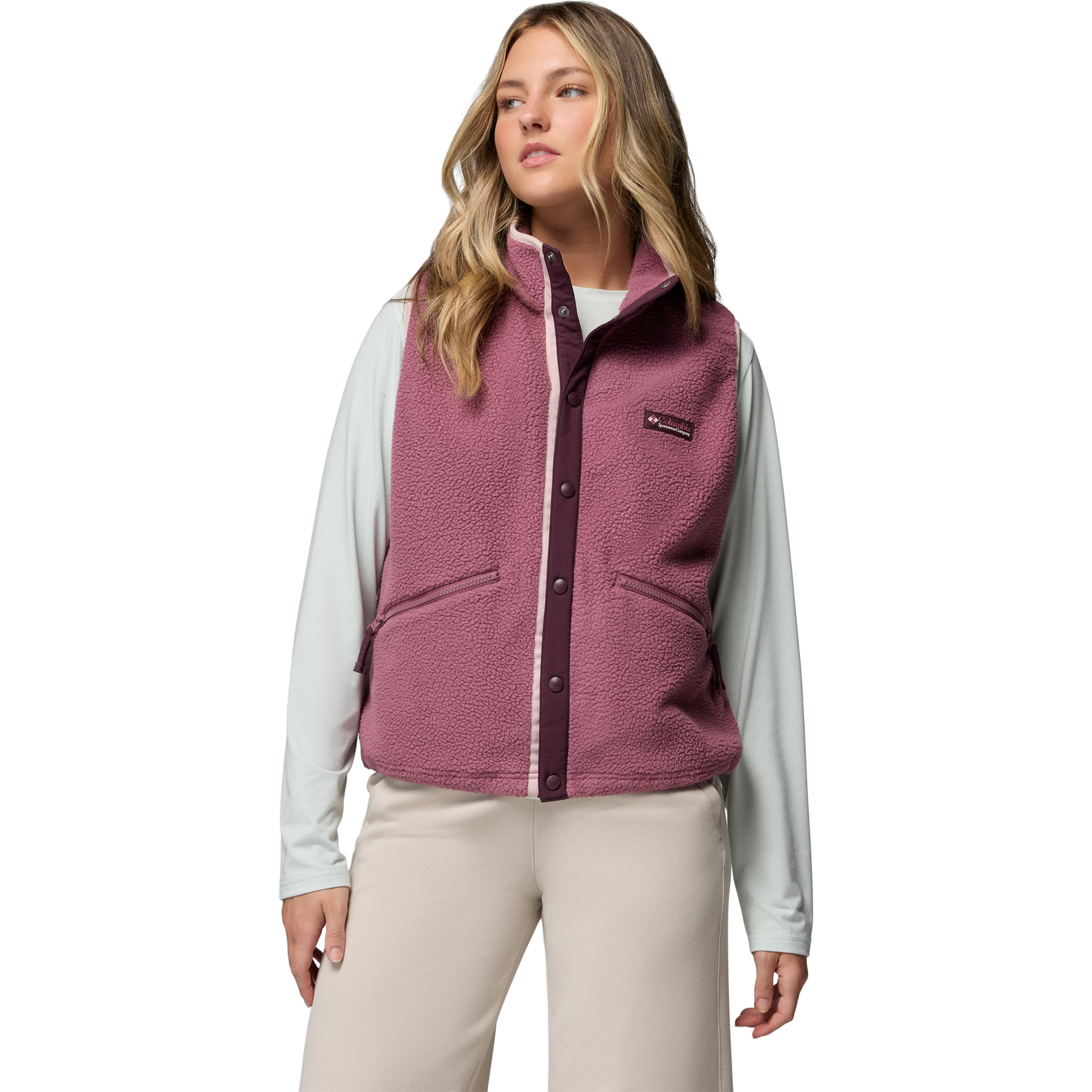 Columbia Helvetia Weste Damen Fleecewesten lila Größe XL Trekking Schnell trocknend