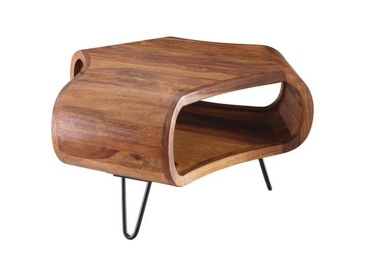 Mid.you Couchtisch, Sheesham, Holz, Sheesham, massiv, Freiform, U-Form, 55x38x55 cm, Stauraum, einfacher Aufbau, Wohnzimmer, Wohnzimmertische, Couchtische, Couchtische mit Stauraum