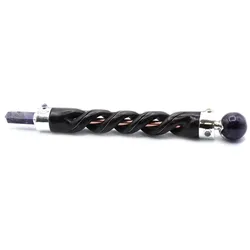 Spiral Carving Healing Wand - Copper Pipe Amethyst