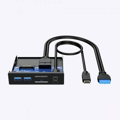 GrauGear G-MP01CR USB-Hub 6 Port USB-A, USB-C, SD, microSD USB 3.0 5 GBit/s Schwarz G-MP01CR