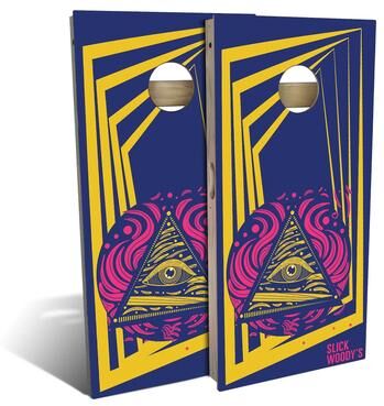 Skip's Garage 70s Seeing Eye Outdoor Cornhole Board Set