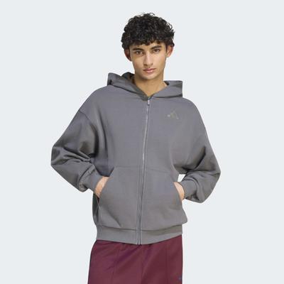 Kapuzensweatshirt ADIDAS SPORTSWEAR "M AK SL FZ", Herren, Gr. L, grau (grefiv), Obermaterial: 100% Baumwolle, normal, Rundhals, angesetztes Bündchen, Sweatshirts, sportliches Kapuzensweatshirt, schwere Stoffqualität, mit Kapuze