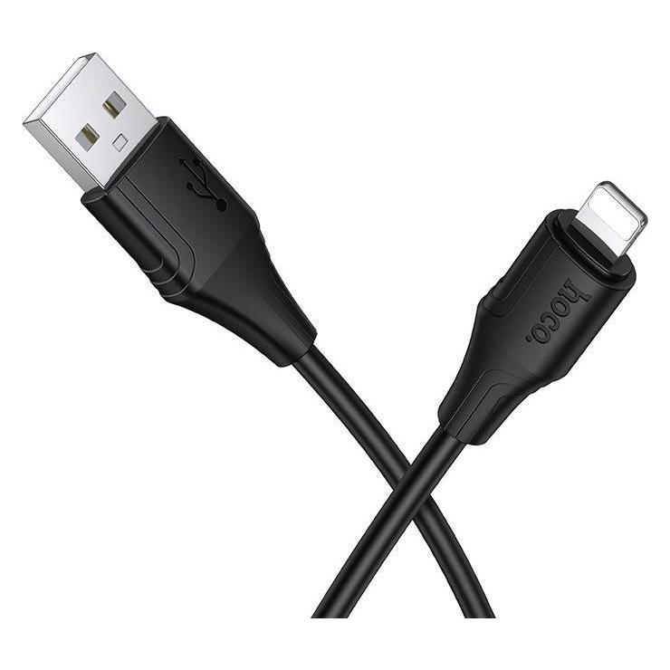 Hoco Cable Silicone Cable USB A to Lightning 2,4A 1 m X124 black (1 m, USB 2.0) (64595305)