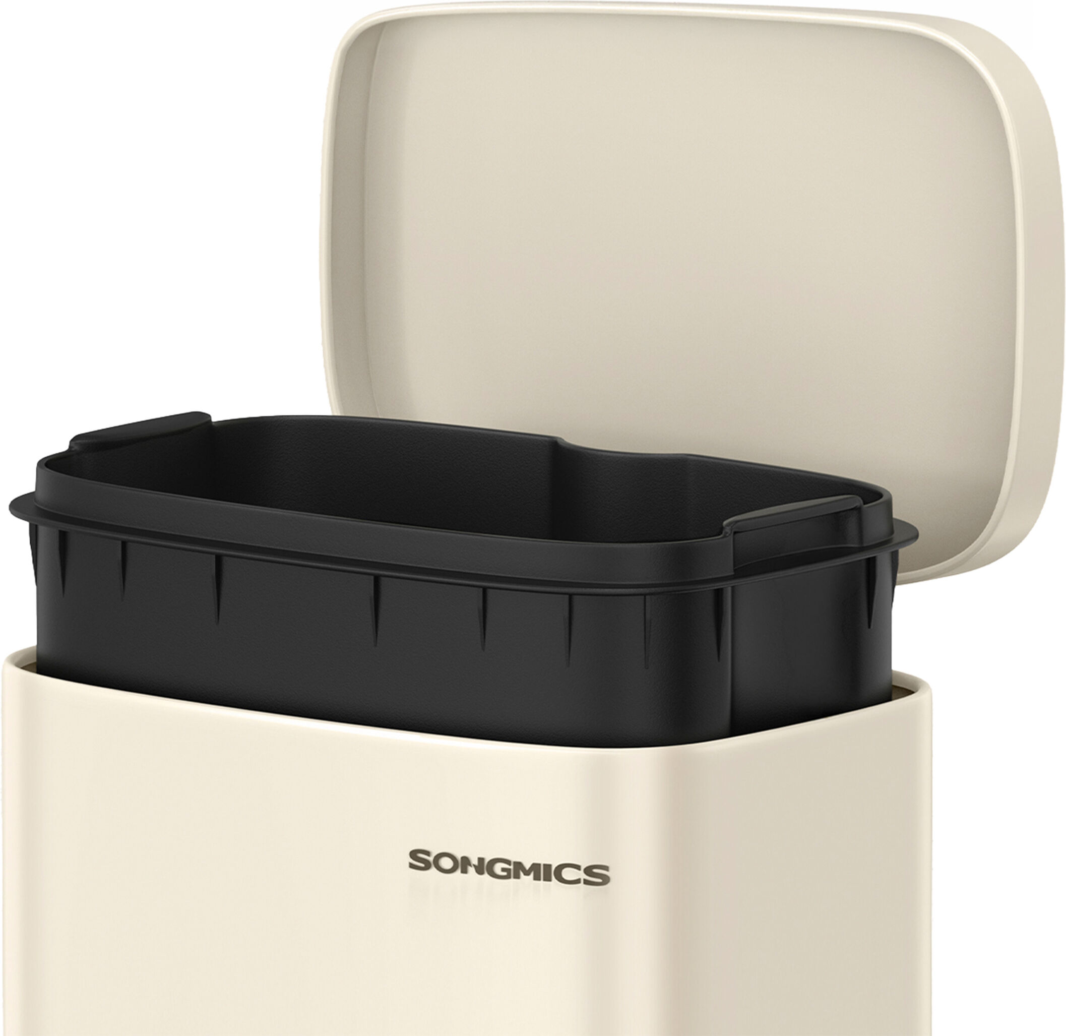 SPRINTIS Poubelle à pédale 30 litres, Softclose beige, acier, PP, PE