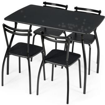 Costway 5 Pieces Dining Table Set with 4 Chairs and Backrests