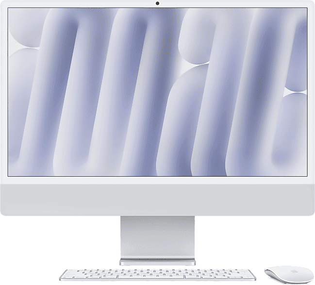 Apple iMac (2024) 24" Retina 4.5K, Chip M4, CPU de 8 núcleos, GPU 16GB RAM, 256 GB SSD, Gigabit Ethernet, Plata