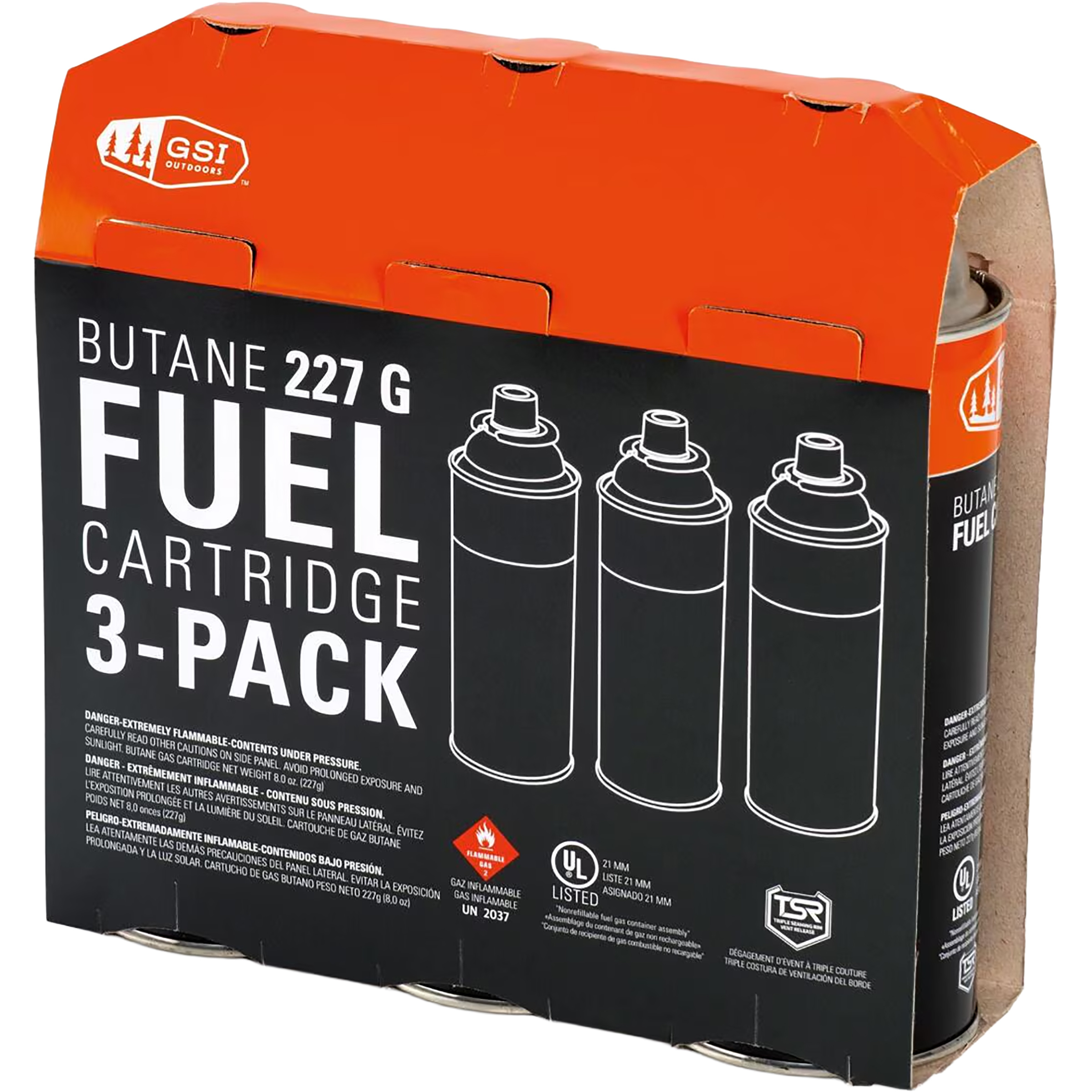 GSI Butane 227G 3er Pack Kartusche Gaskartuschen & Brennstoffe schwarz Größe 3x227g