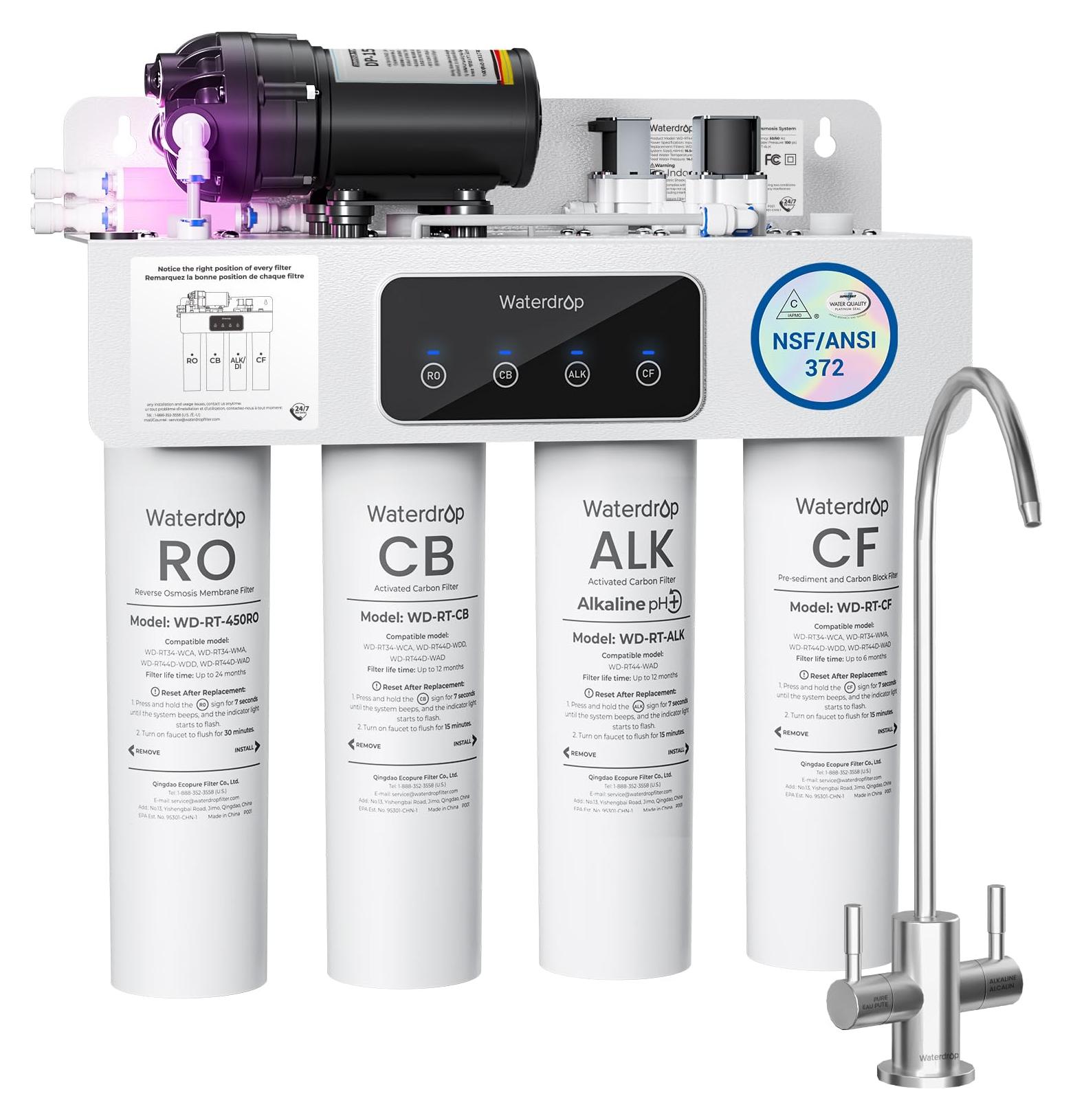 RO-Wasserfiltersystem 10-Stufen, 450 GPD, tanklos, Dual-Flow
