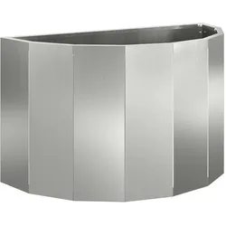 Helloshop26 - moderner halbrunder Pflanzkübel für den Außenbereich 60 x 30 x 35 cm aus verzinktem Stahl silber