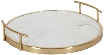 Kate and Laurel Marbury Round Metal Tray