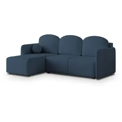 ECKSOFA SUVINO Blau Geflochtener Stoff mit Schlaffunktion