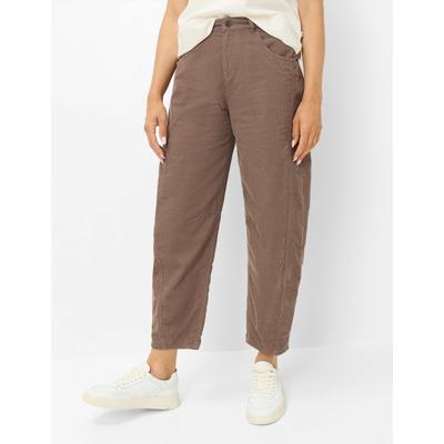 5-Pocket-Hose BRAX "Style MEGAN S", Damen, Gr. 42, Normalgrößen, braun (taupe), Web, 100% Baumwolle, Hosen 5-Pocket-Hose, Cord: Five-Pocket-Hose im Barrel Fit