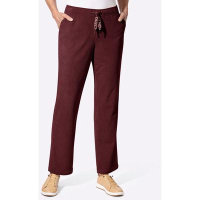 Cordhose CASUAL LOOKS, Damen, Gr. 46, Normalgrößen, bordeaux, 100% Polyester, unifarben, Hosen Cordhose
