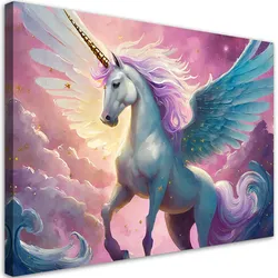 WANDBILD buntes einhorn