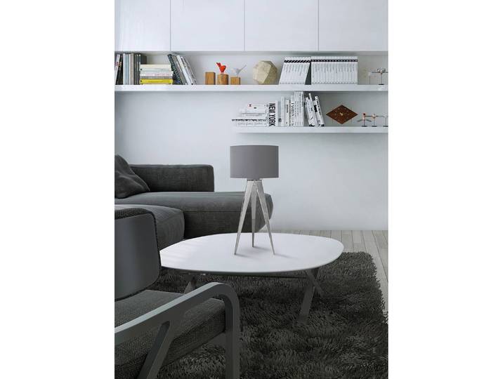 Lampe Tripod Ø 28cm Gris/Gris Coton E27