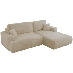 ECKSOFA OVO L Creme Plüsch - Rechts Seite