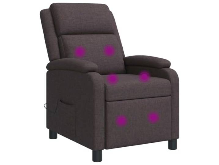 Relaxsessel Dunkelbraun Stoff mit verstellbarem Neigungswinkel, Gestell Massagefunktion, 115-160 Grad verstellbar, 100% Polyesterbezug, Schaumstoffpolsterung, modernes Design