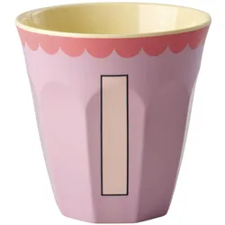 RICE Melamin Buchstabenbecher Vintage Medium, I Lavendel