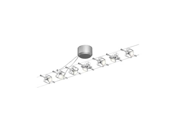 Paulmann 94152 Kit Système de Câbles Mac II 7x10W max\, Système de Câbles Chrome Mat Métal GU5\,3 sans Ampoules