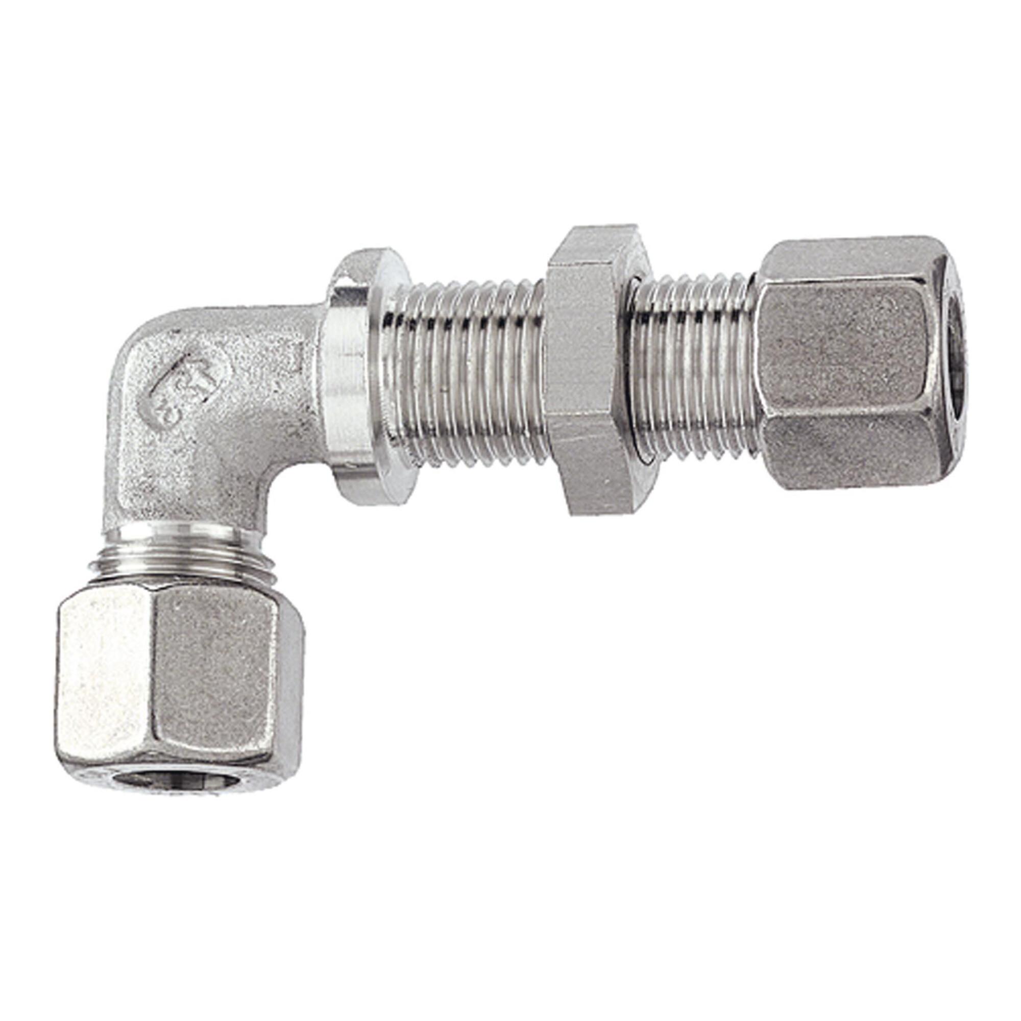 Riegler Winkel-Schottverschraubung, Rohr-Außen-Ã˜ 12 mm, Edelstahl 1.4571 (ES 183)