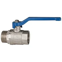 Riegler Messingkugelhahn valve line Handhebel blau MS vernickelt IG/AG G 1/2 - 115721