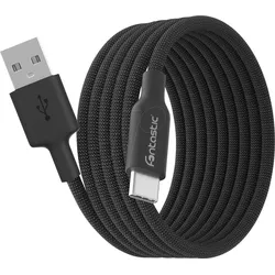 FONTASTIC 265822 - USB Daten- und Ladekabel, USB-A/USB-C, schwarz, selbstaufrollend