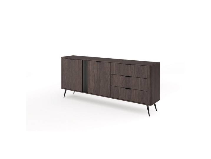 Furnlux Sideboard Veris Braun 195x38x81 cm, 195x81x38 cm, Kleinmöbel, Kommoden, Sideboards