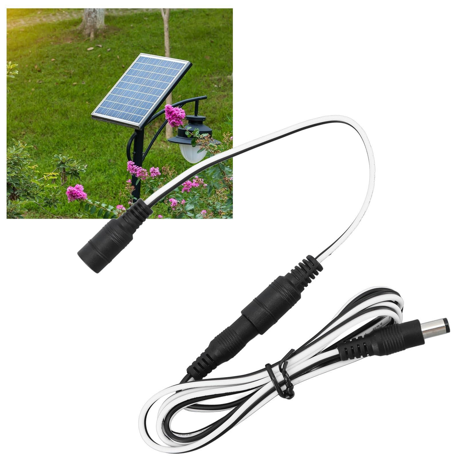 Dripio DC verlengkabel voor zonnepanelen, 1 meter, geschikt voor LED-verlichting en camera's