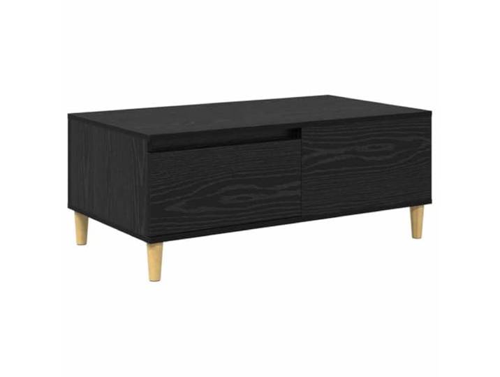 IBUQDDV Couchtisch Schwarz Eichen-Optik 90 x 50 x 35 cm Holzwerkstoff Moderner Couchtisch, Sofatisch, Kaffeetisch, Regalbretter, Schubladen mit Griffen, Wohnzimmer, Leseecke