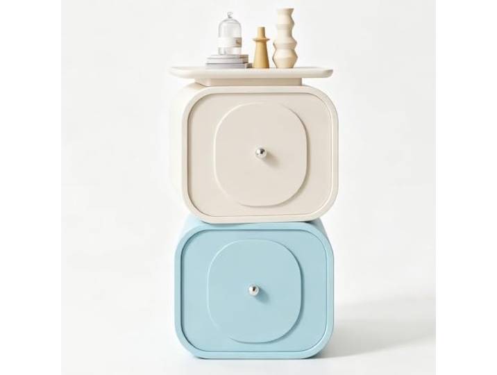 Drehbarer Nachttisch Tisch mit schmalen Kanten Kleine Räume 360° Drehbar Dekoratives Möbelstück Keine Montage Erforderlich Für Wohn- Und Schlafzimmer(Blue,30cm/12in)