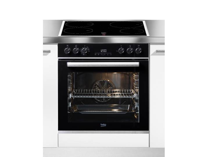 BEKO Induktions Herd-Set BBUM13340XMPEF , Energieeffizienz: A+, schwarz, Herdsets, FlexiCrisp – Knusprige Perfektion ohne Verschieben des Blechs, Induktions Herd-Set