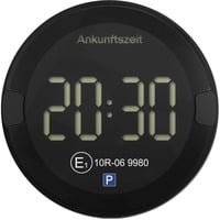 Elektronische Parkscheibe P-DISC NO2, vollautomatische Parkuhr Ø 70mm, dunkler Hintergrund